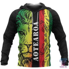 Aotearoa Lion Hoodie Maori Koru Pattern PL