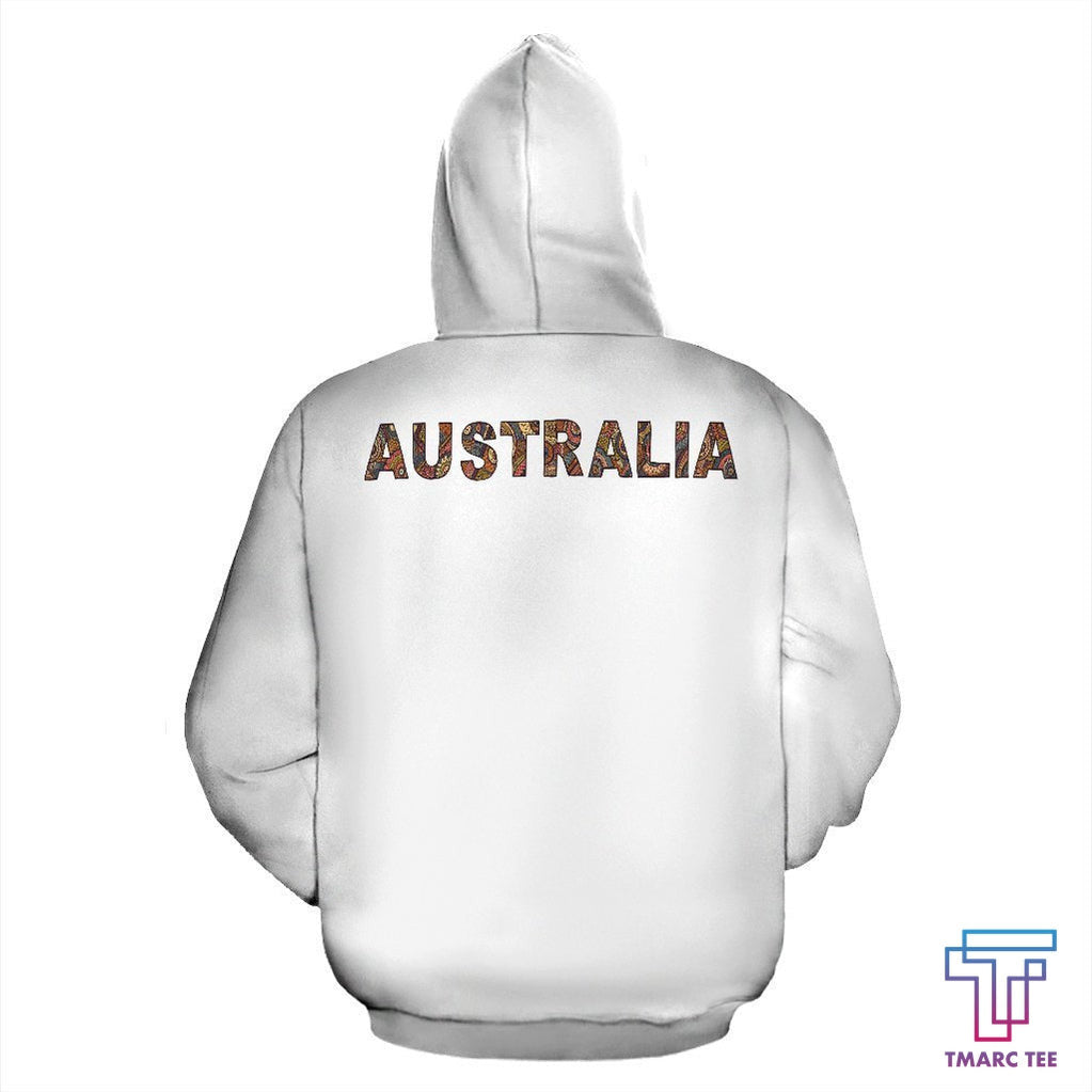 Australia Aboriginal Snake - The Serpent Pullover Hoodie White -NNK