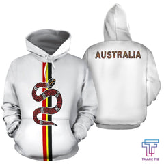 Australia Aboriginal Snake - The Serpent Pullover Hoodie White -NNK