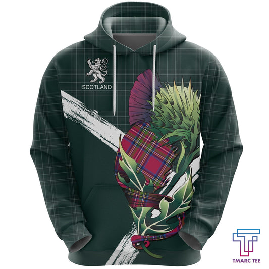 Scotland Pullover Hoodie - Thistle Flower (Green) NNK