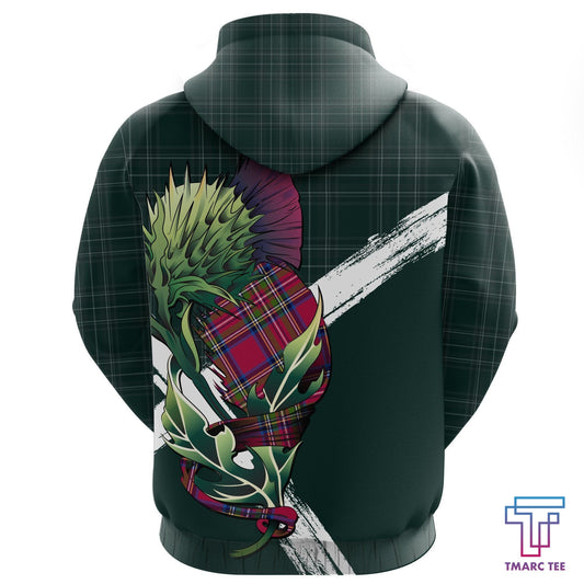 Scotland Pullover Hoodie - Thistle Flower (Green) NNK