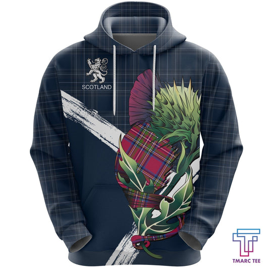 Scotland Pullover Hoodie - Thistle Flower (Dark Blue) NNK