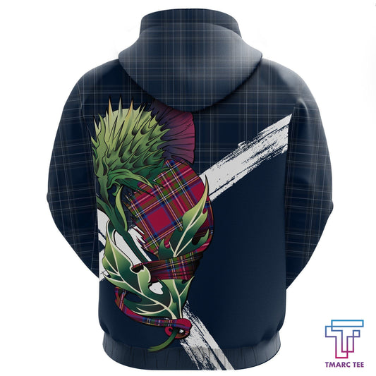 Scotland Pullover Hoodie - Thistle Flower (Dark Blue) NNK