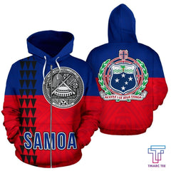 American Samoa Flag Polynesian Hoodie - Circle PL