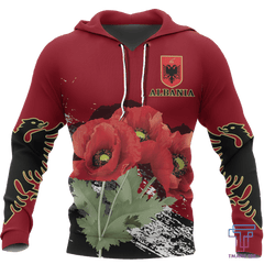 Albania - Poppy National Flower Special Hoodie NNK