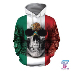 D All Over Mexican Skull Hoodie