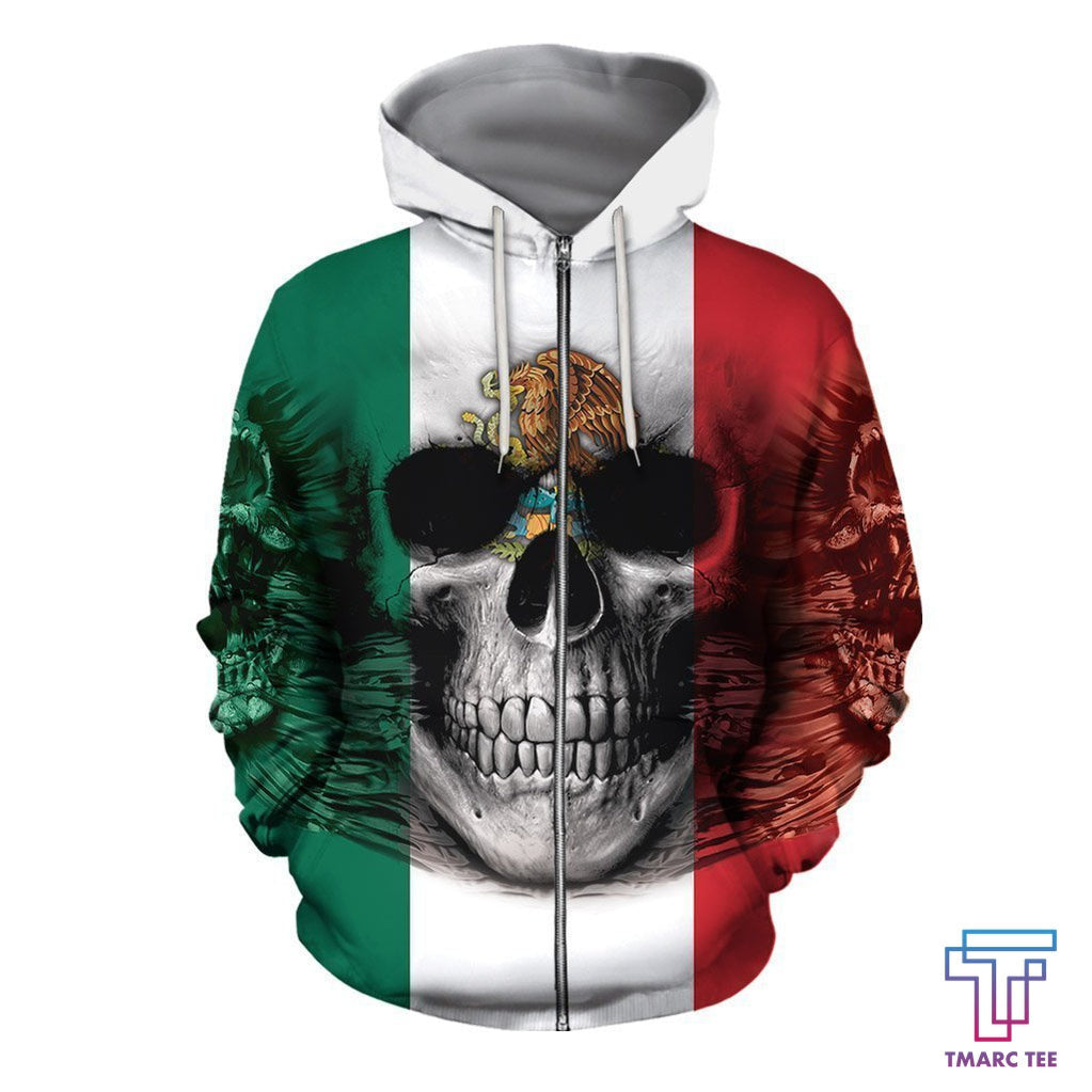 D All Over Mexican Skull Hoodie