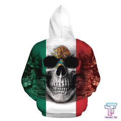 D All Over Mexican Skull Hoodie