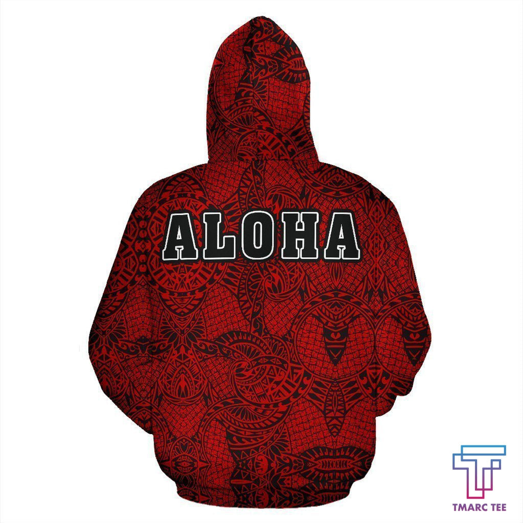 Aloha Turtle Hibiscus Polynesian Hoodie