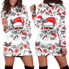 Christmas Skull Hoodie And Hoodie Dress Pi