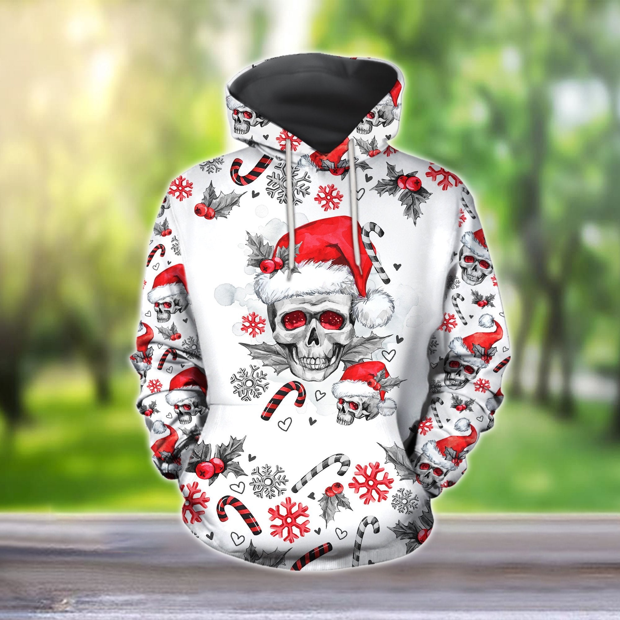 Christmas Skull Hoodie And Hoodie Dress Pi