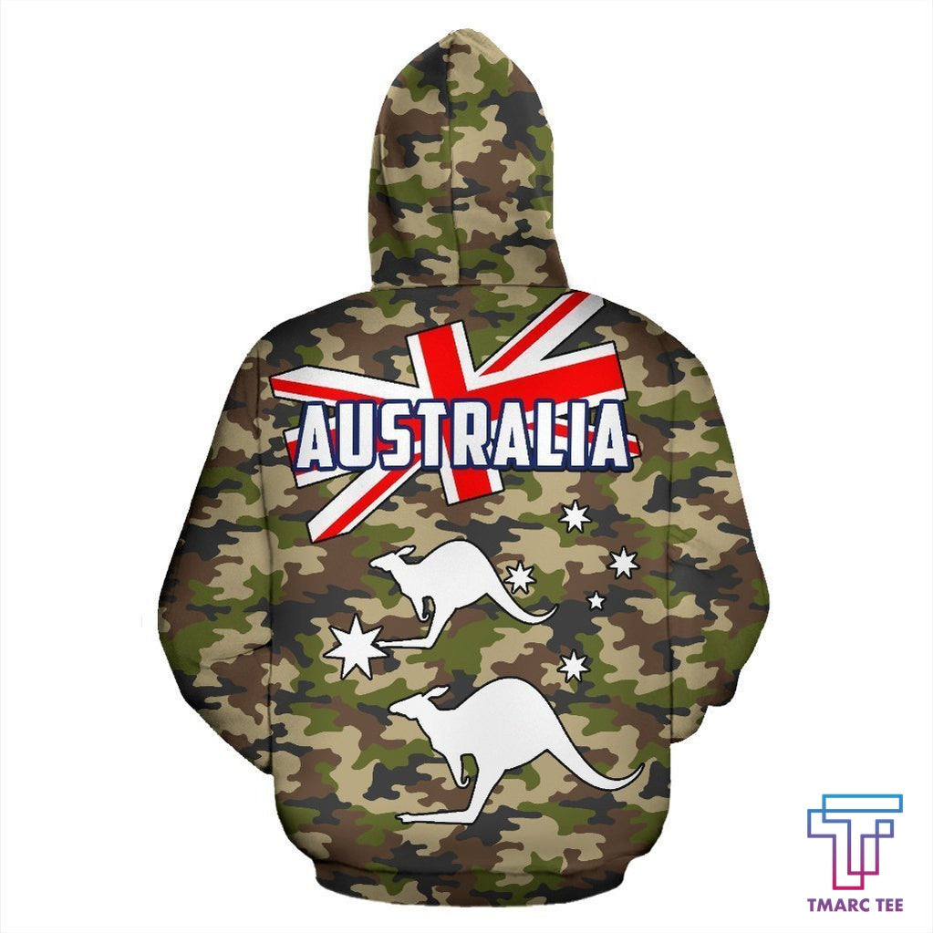 Australia Flag Zip-Up Hoodie Kangaroo - Camo Version - NNK