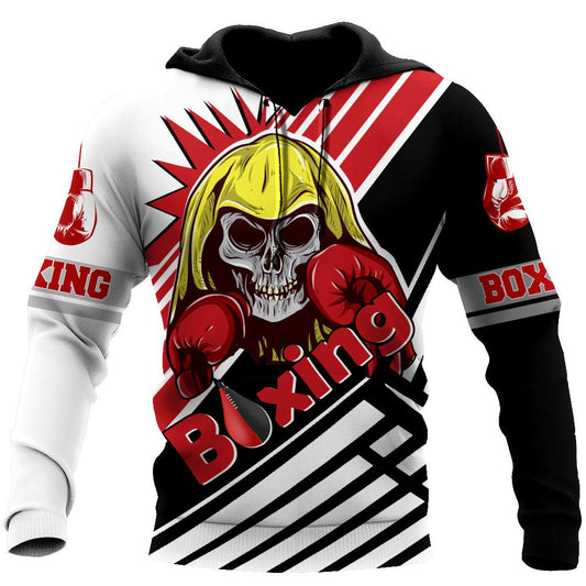 Skull Boxing Player Hoodie For Men And Women DQB