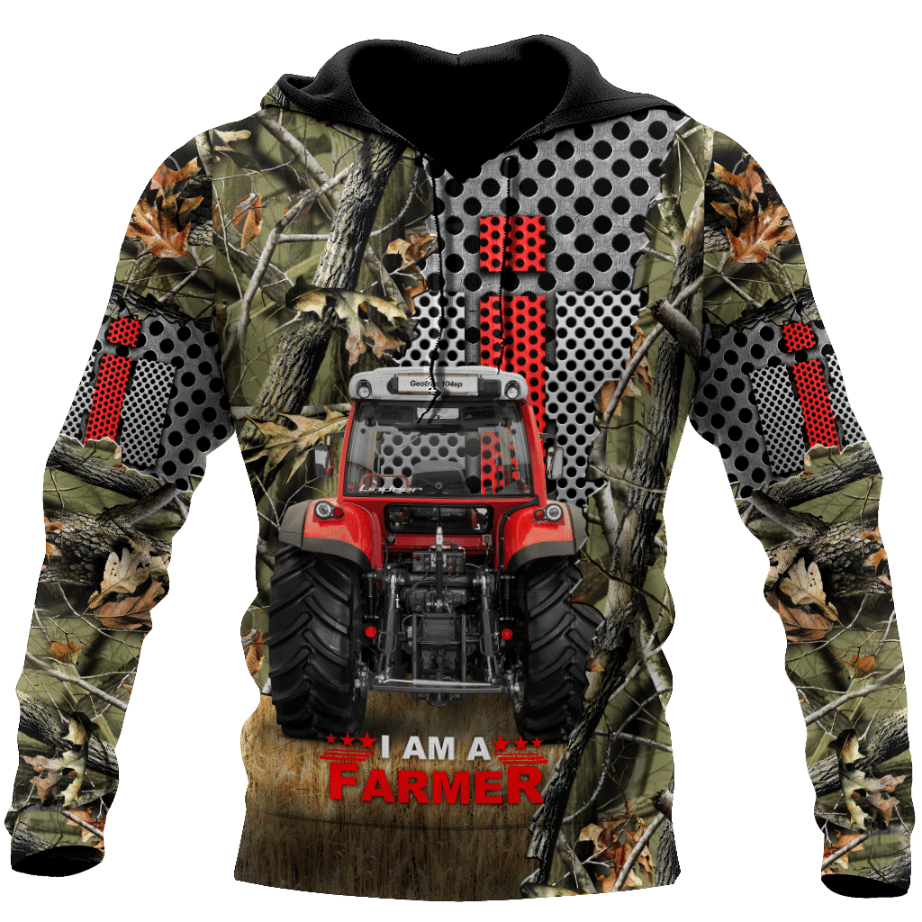 All Over Printed Farmer Tractor Hoodie MEI-MEI