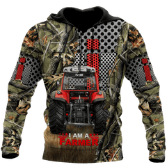 All Over Printed Farmer Tractor Hoodie MEI-MEI