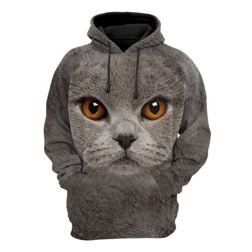 British Shorthair Cat face hair premium hoodie sweatshirt cover