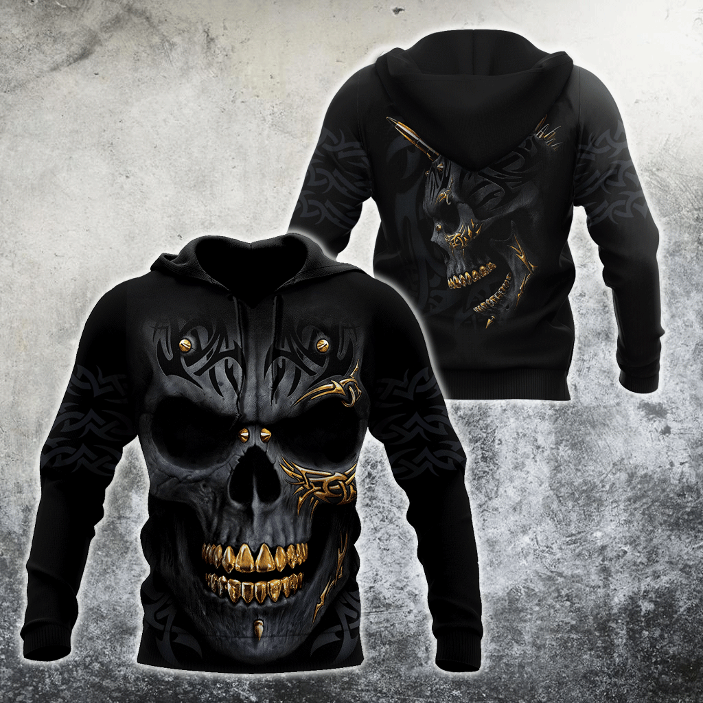 Golden Art Skulls Hoodie For Men And Women TQH