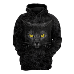 Black Cat face hair premium hoodie sweatshirt cover