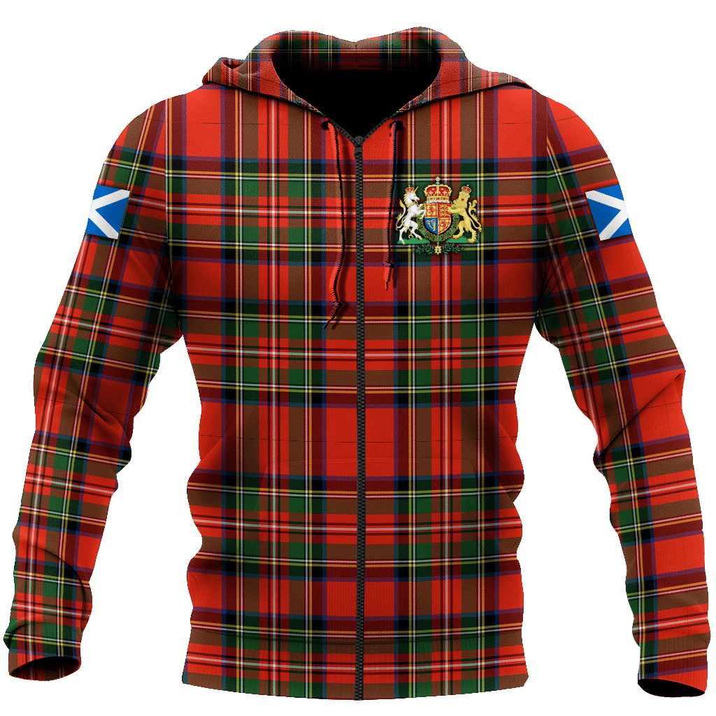 Scotland Tartan Zipped Hoodie For Men and Women MH