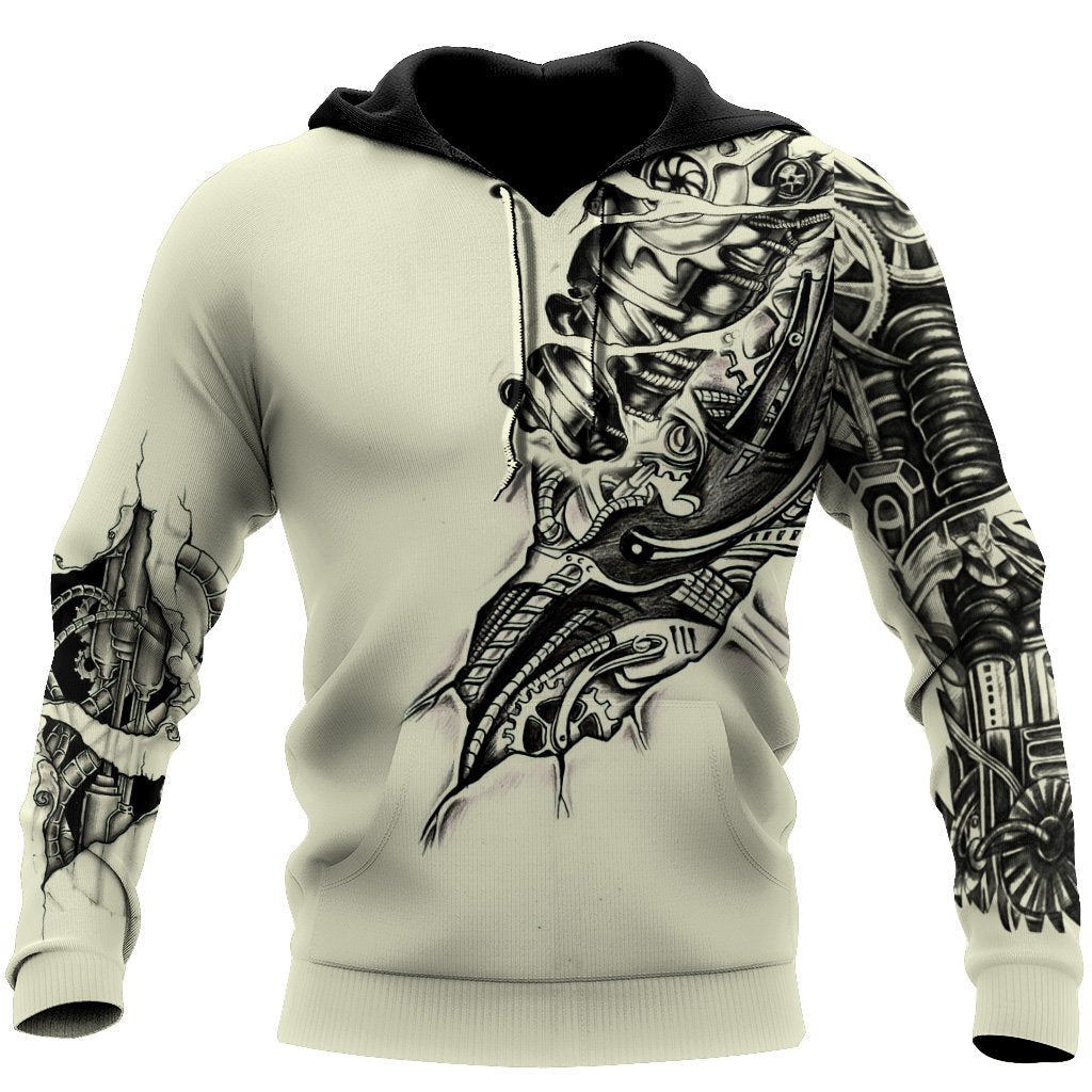 All Over Printed Mechanic Tattoo Hoodie For Men and Women TN