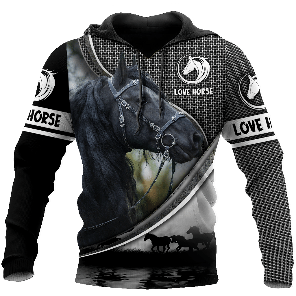 Beautiful Friesian Horse Hoodie For Men And Women VP