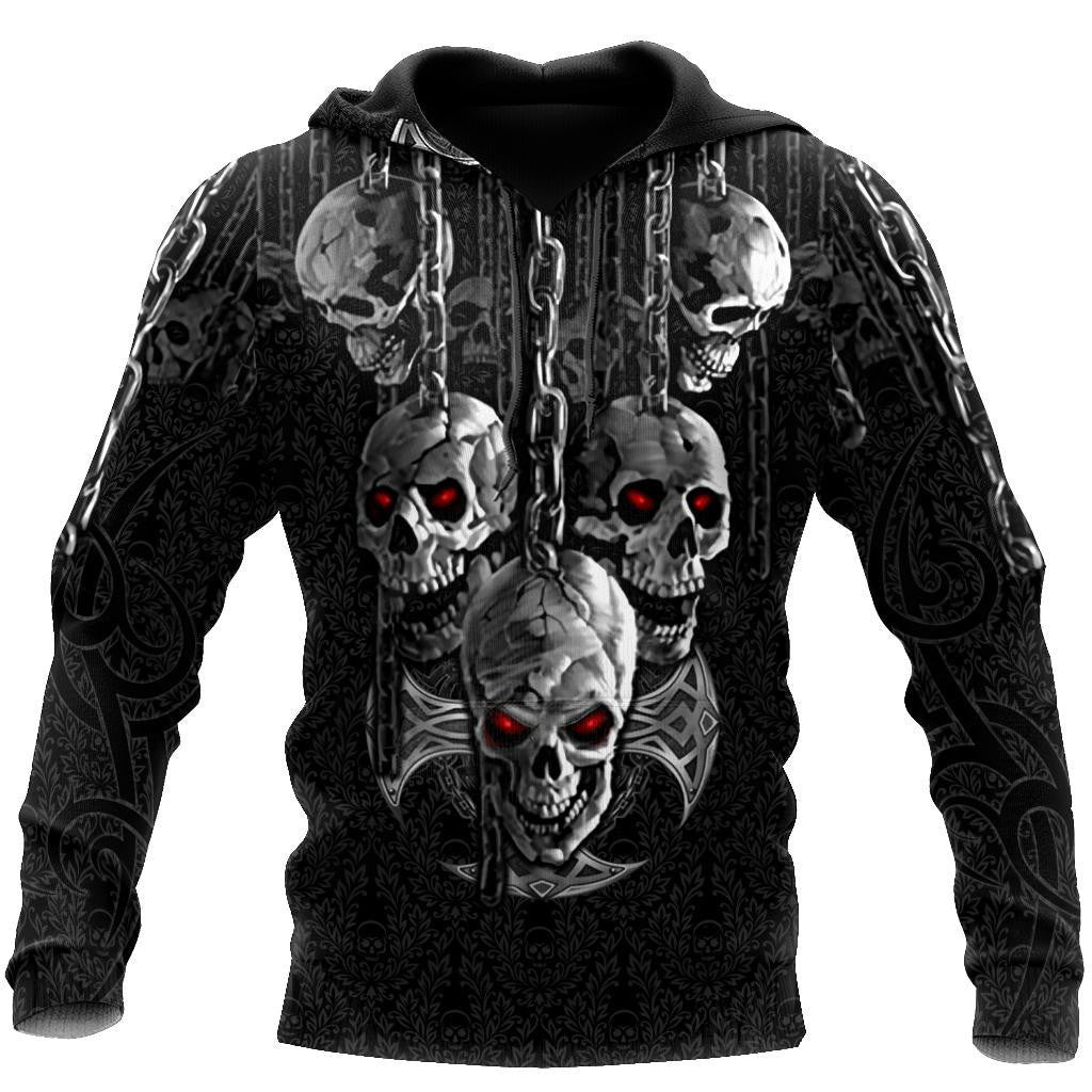 Dark Art Skull Hoodie For Men And Women JJW