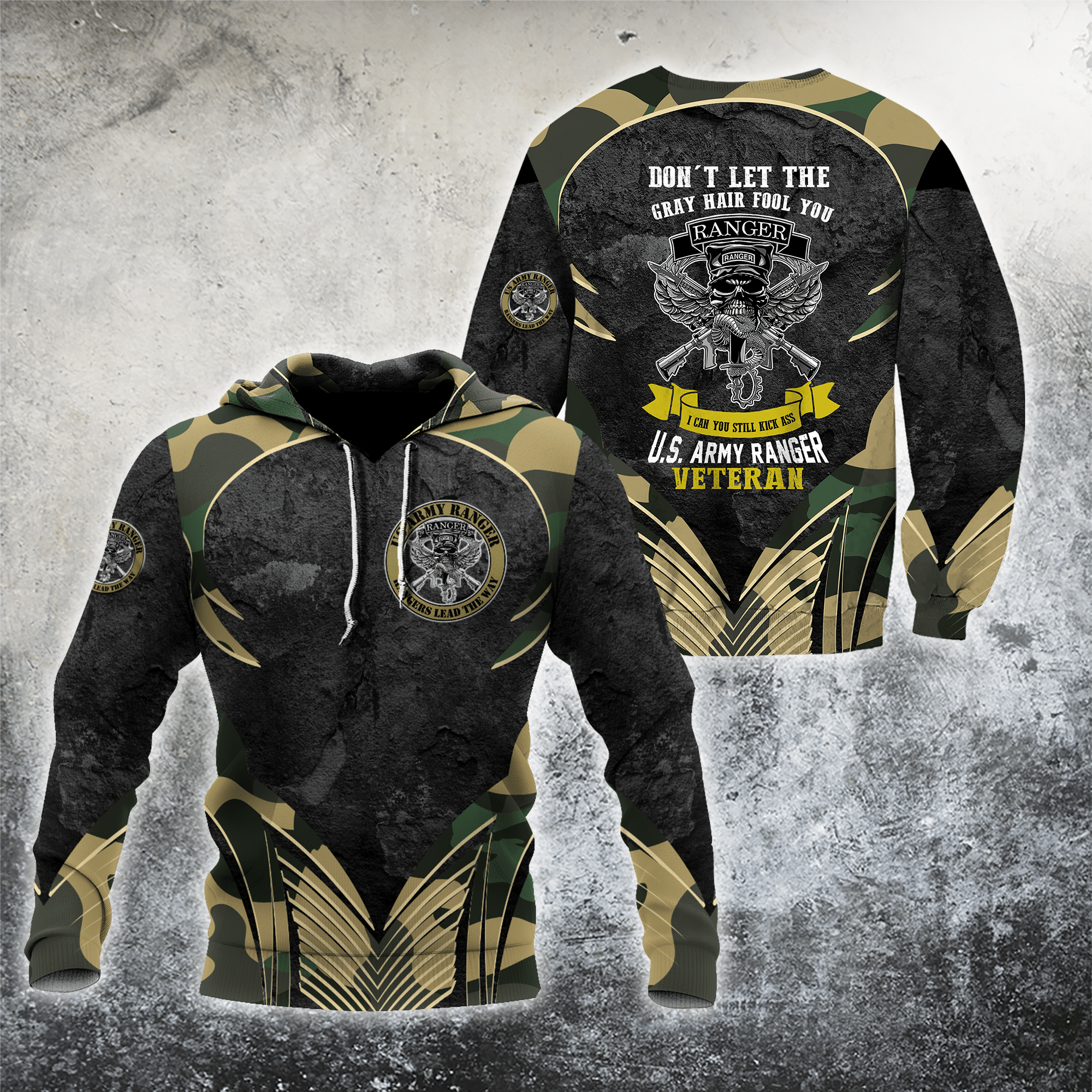 All Over Printed U.S. Army Ranger Veteran Hoodie -MEI