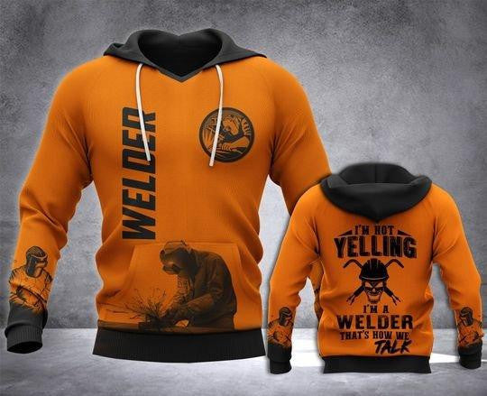 Welder Yelling all over Unisex D Hoodie All Over Print