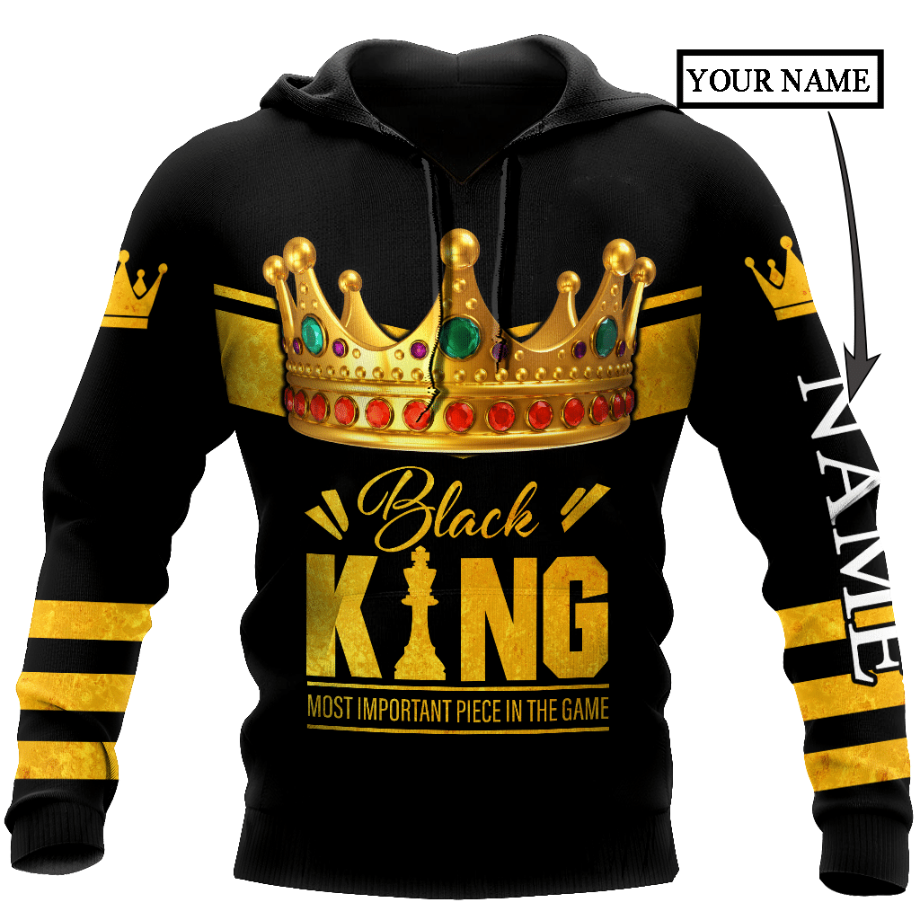 African Culture Custom Name Black King Unisex Hoodie ML