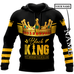 African Culture Custom Name Black King Unisex Hoodie ML