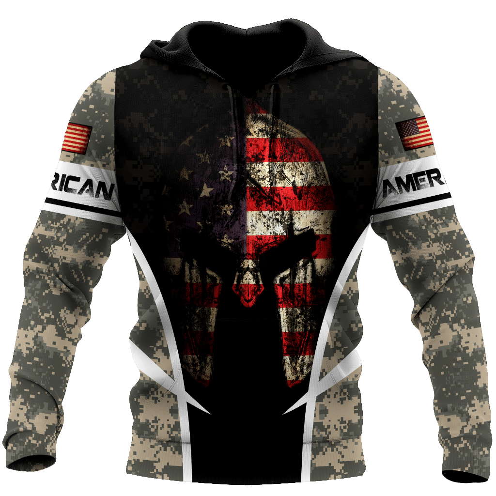 American D Over Printed Unisex Deluxe Hoodie ML MH