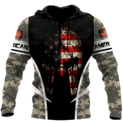 American D Over Printed Unisex Deluxe Hoodie ML MH