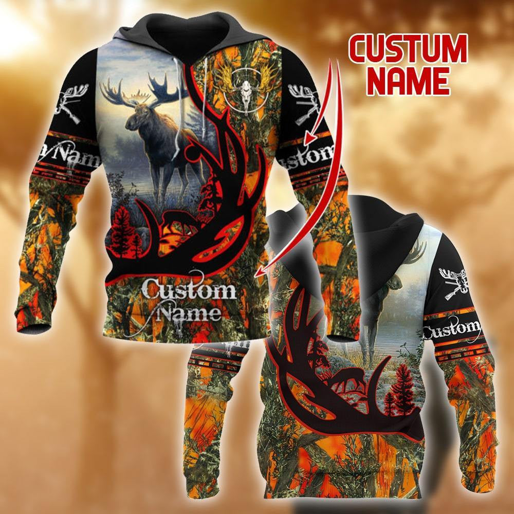 All Over Printed Customized Moose Hunting Hoodie MEI-MEI