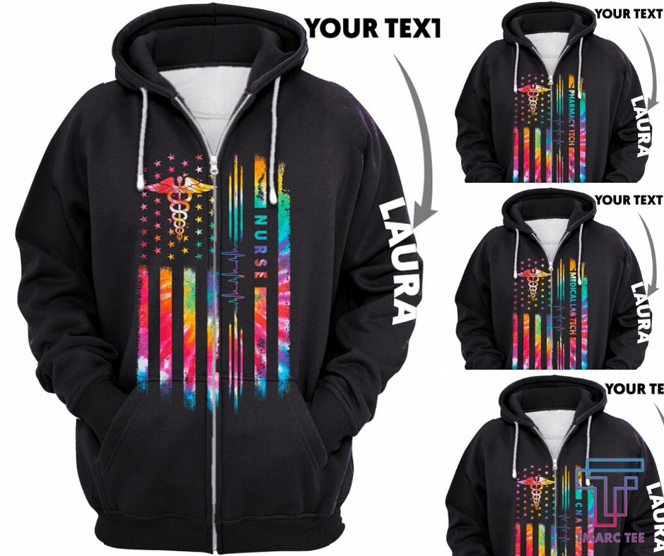 Personalized Never Underestimate Healthcare Worker US Unisex Size Hoodie