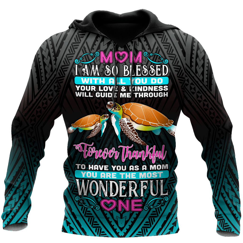 Amazing Polynesian Turtle Mom Unisex Deluxe Hoodie ML