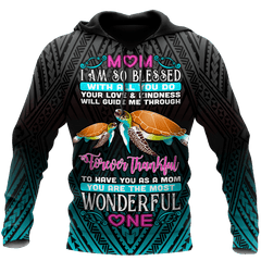 Amazing Polynesian Turtle Mom Unisex Deluxe Hoodie ML