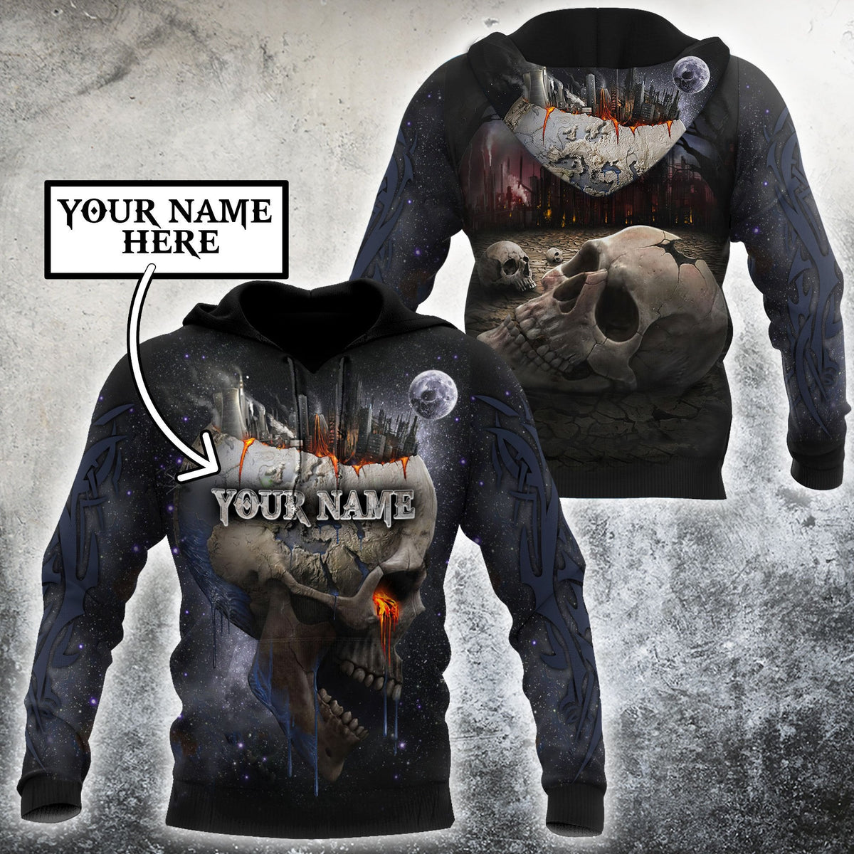 Customize Name Dead City Skull Hoodie For Men And Women