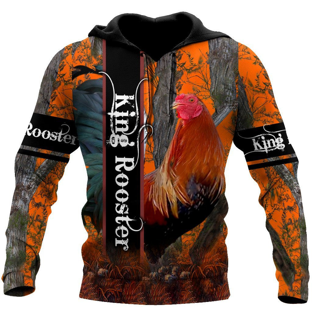 King Rooster Camo All Over Printed Unisex Deluxe Hoodie ML