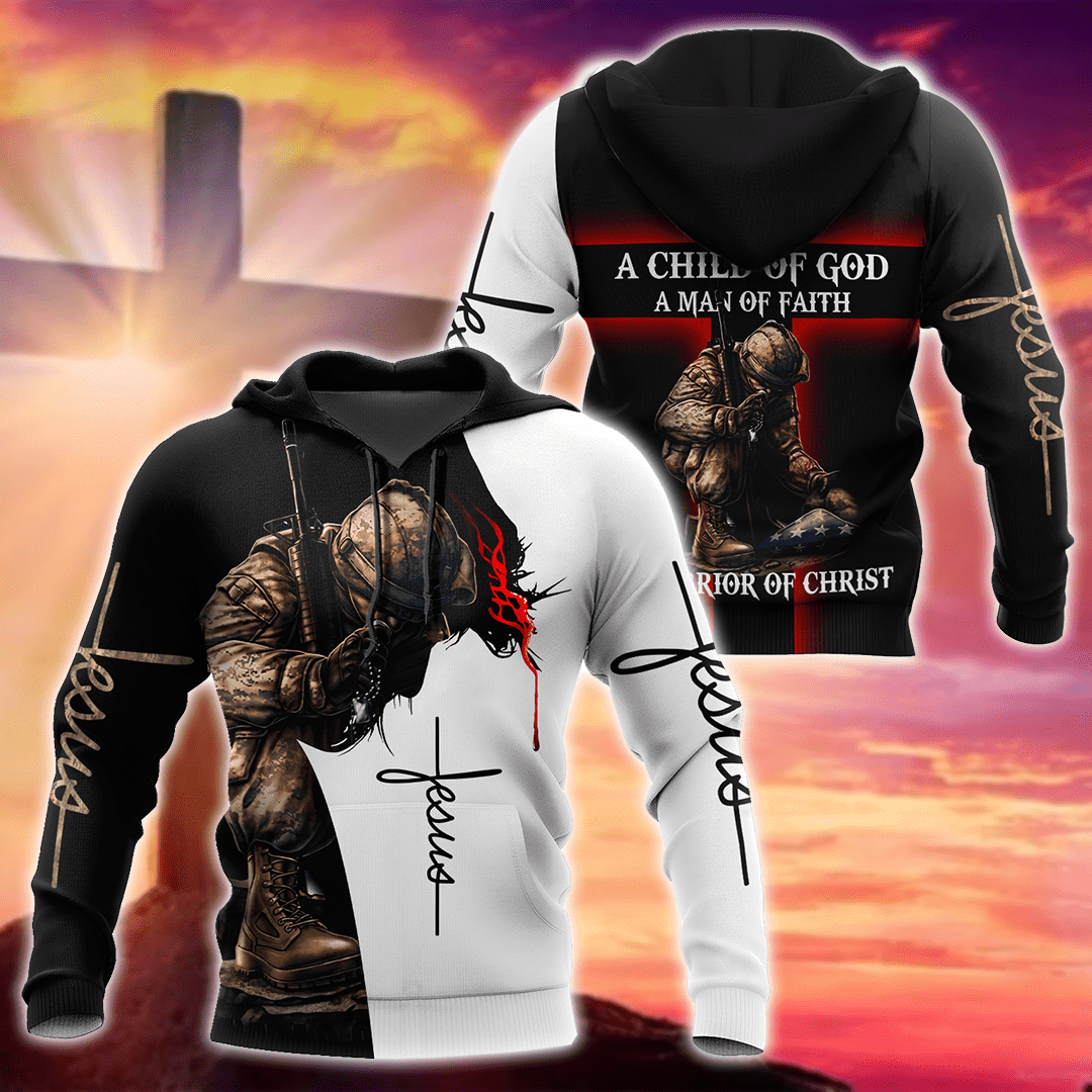 Jesus Christ Veteran Printed Hoodie, T-Shirt for Men and Women