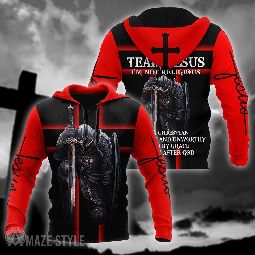 Jesus Christ Im on team Jesus Printed Hoodie, T-Shirt for Men and Women