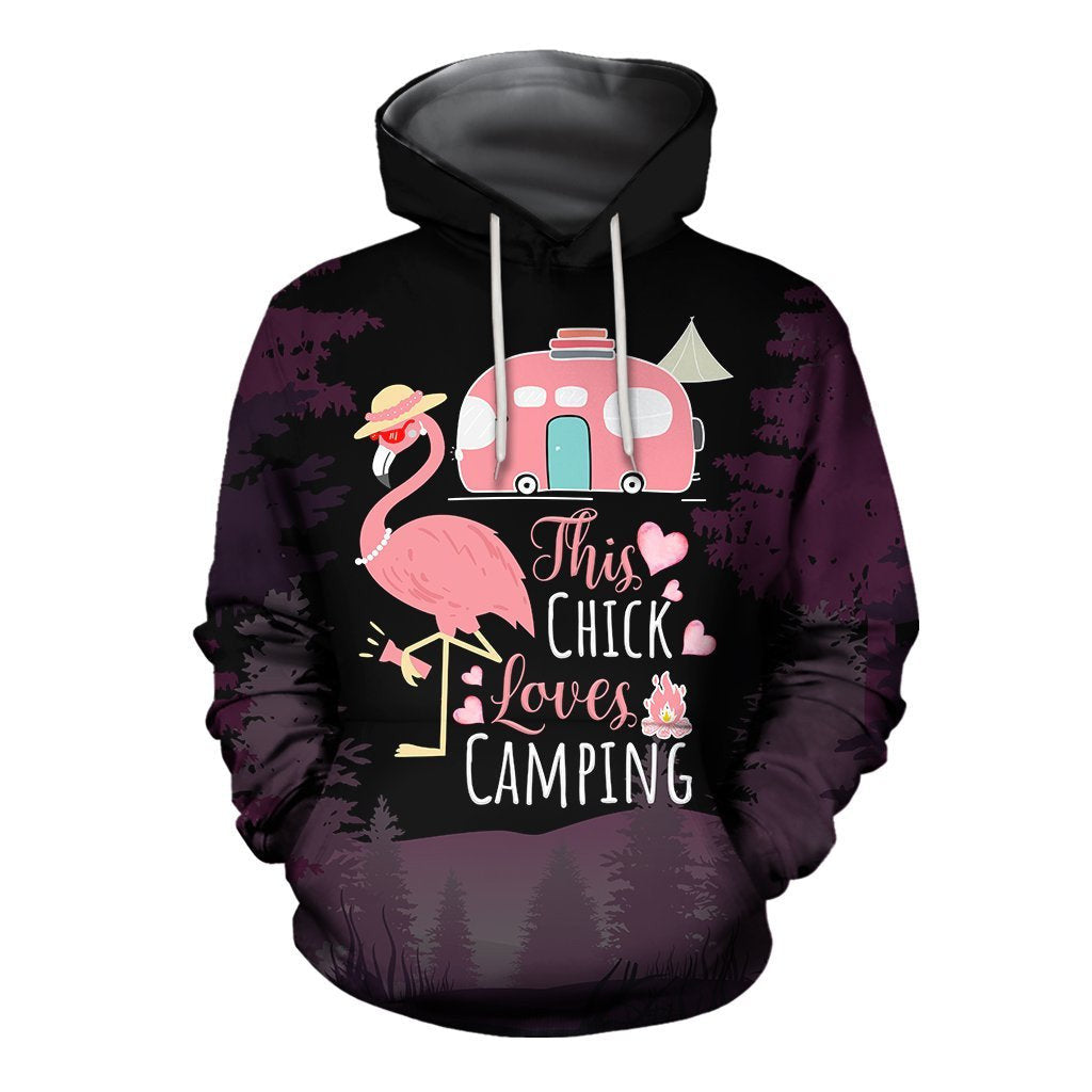 All Over Print This Chick Loves Camping Hoodie For Women -MEI