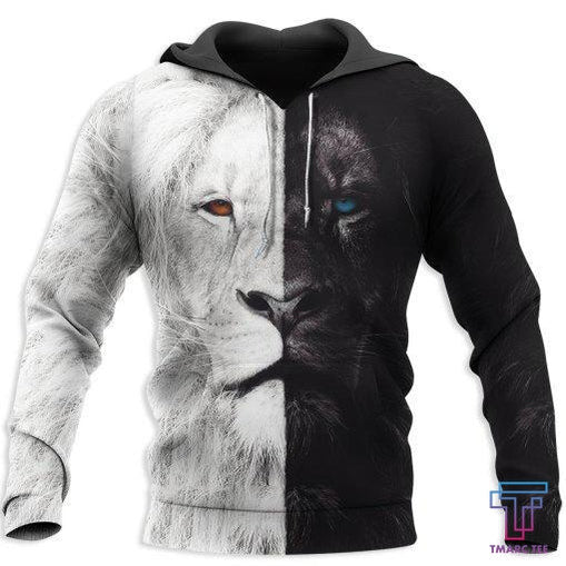 Beautiful Black White Lion D all over printed shirts for men and women