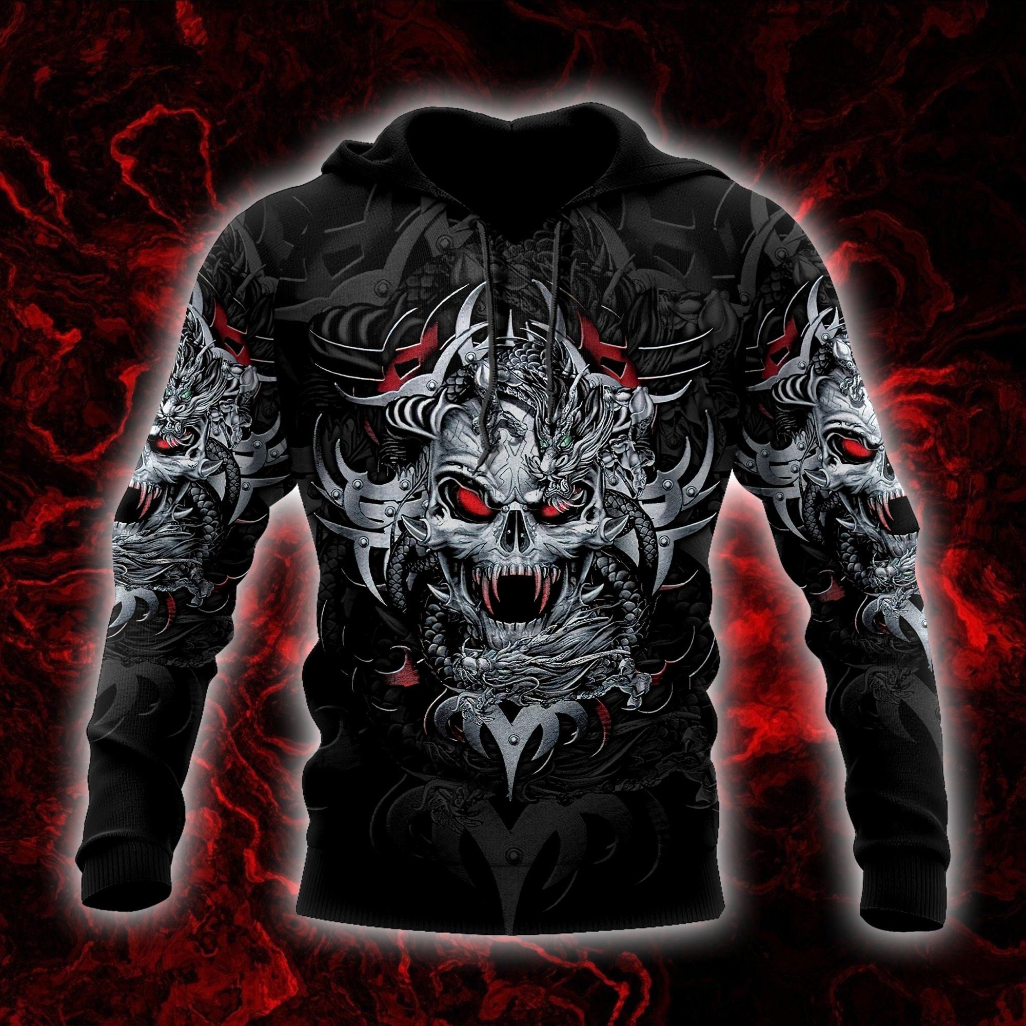 Amazing Skull All Over Printed Hoodie For Men And Women MEI