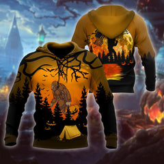 Beautiful All Over Printed Halloween Camping Big Foot Hoodie DQB-MEI