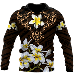 Amazing Polynesian Beautiful Ray And Frangipani Tattoo Unisex Deluxe Hoodie ML