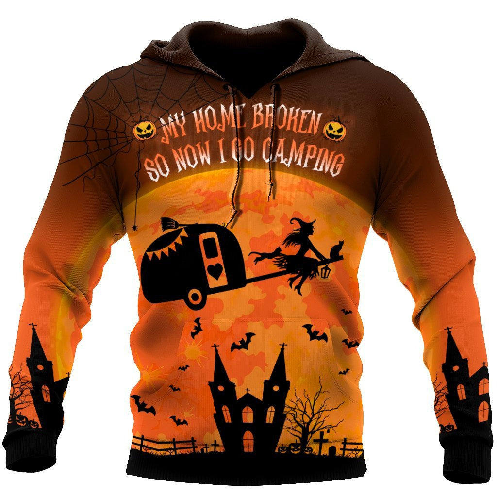 All Over Printed Halloween Witch Go Camping Hoodie For Women DA-MEI