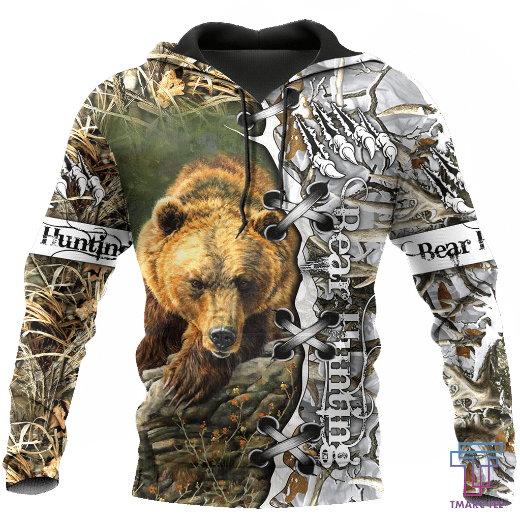 BEAR HUNTING CAMO D ALL OVER PRINTED SHIRTS FOR MEN AND WOMEN Pi PL