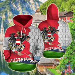 AUSTRIA FOOTBALL all over printed hoodies for man and women PL