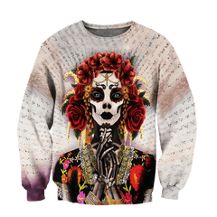 All Over Printed Day Of The Dead Catrina Hoodie -MEI