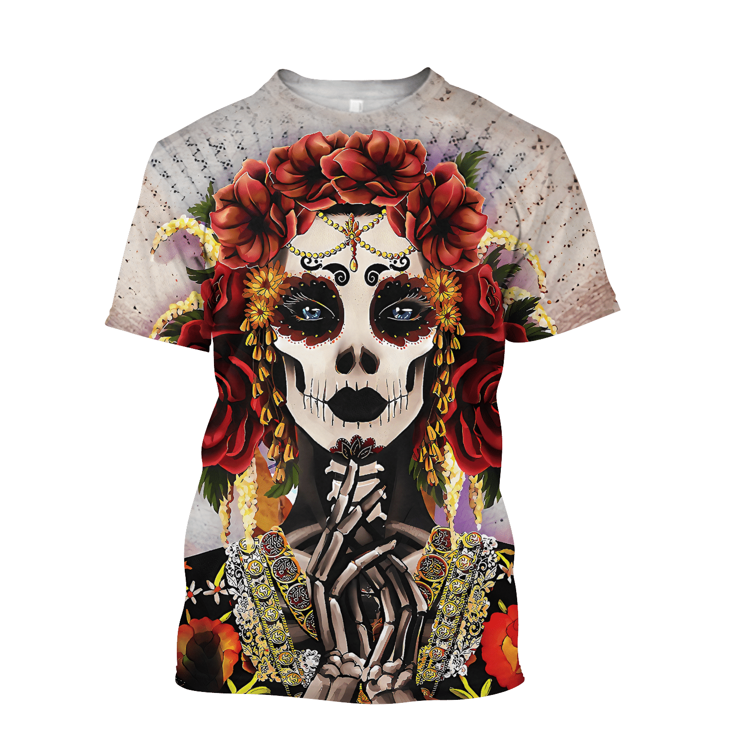 All Over Printed Day Of The Dead Catrina Hoodie -MEI